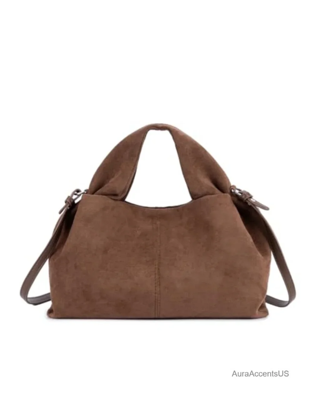 Women's Suede Hobo Bag Half-Moon Shoulder Handbag Faux Suede Purse Tote